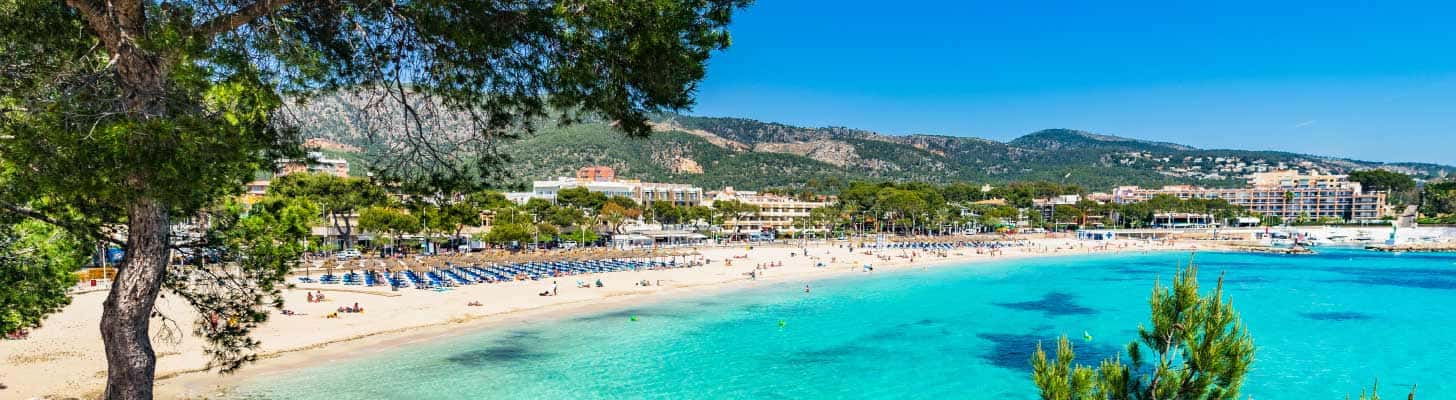 Panoramic view of the resort of Palma Nova in Majorca