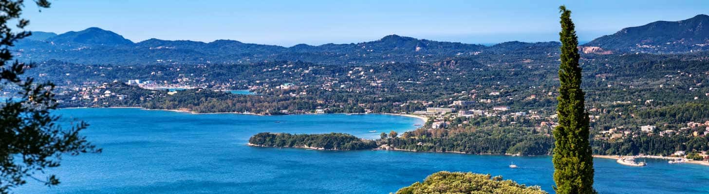 Aerial view of Ipsos in Corfu