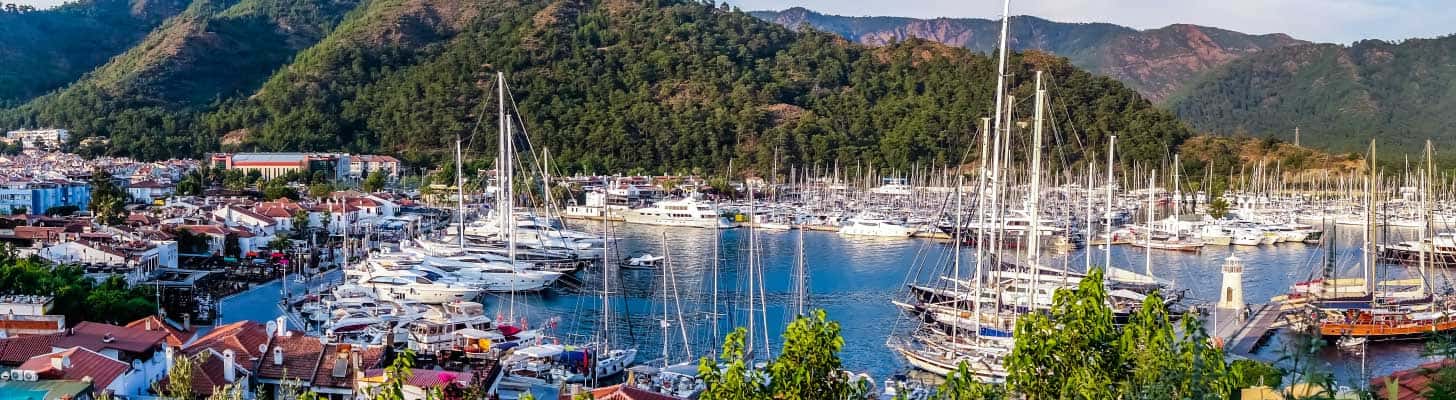 Boats in the harbour in Marmaris, Dalaman