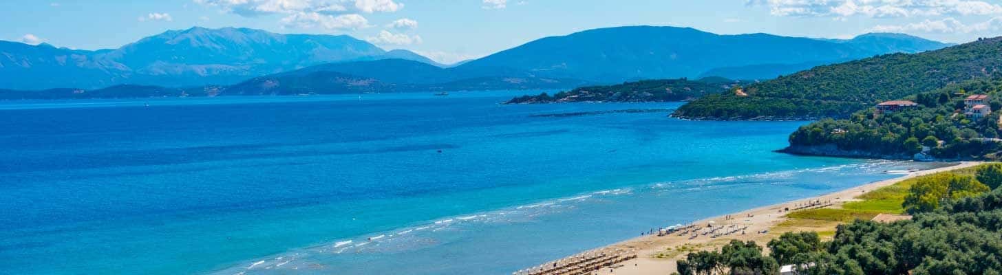 Aerial view of the beach at Kalamaki in Zante