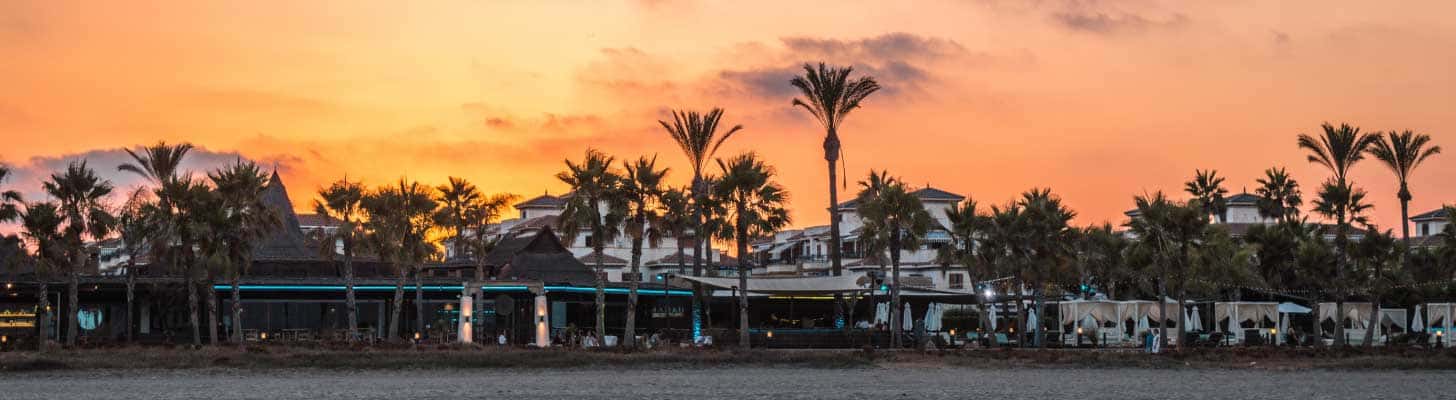 Sunset at the beach in Vera, Costa de Almeria