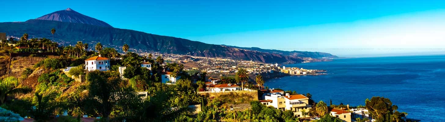 Panoramic views over Puerto de la Cruz in Tenerife