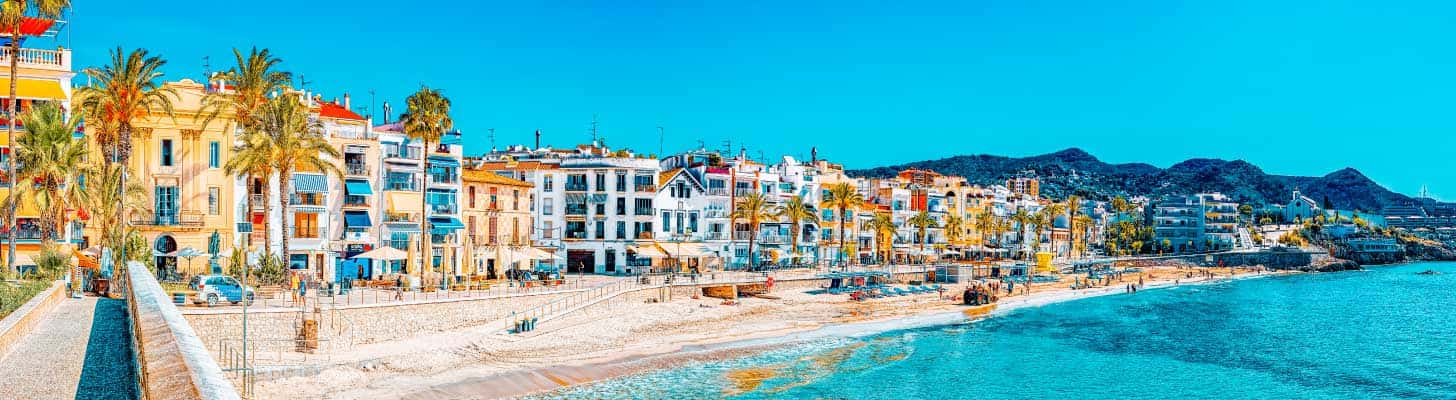 Houses along the promenade at Sitges in Costa Dorada