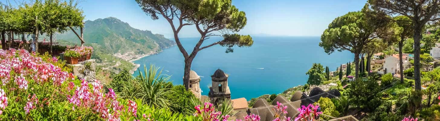 Aerial of the Amalfi Coast in Italy