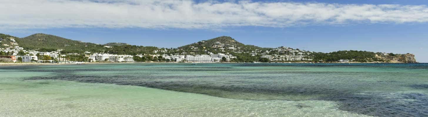 Panoramic view of the resort of Talamanca, Ibiza