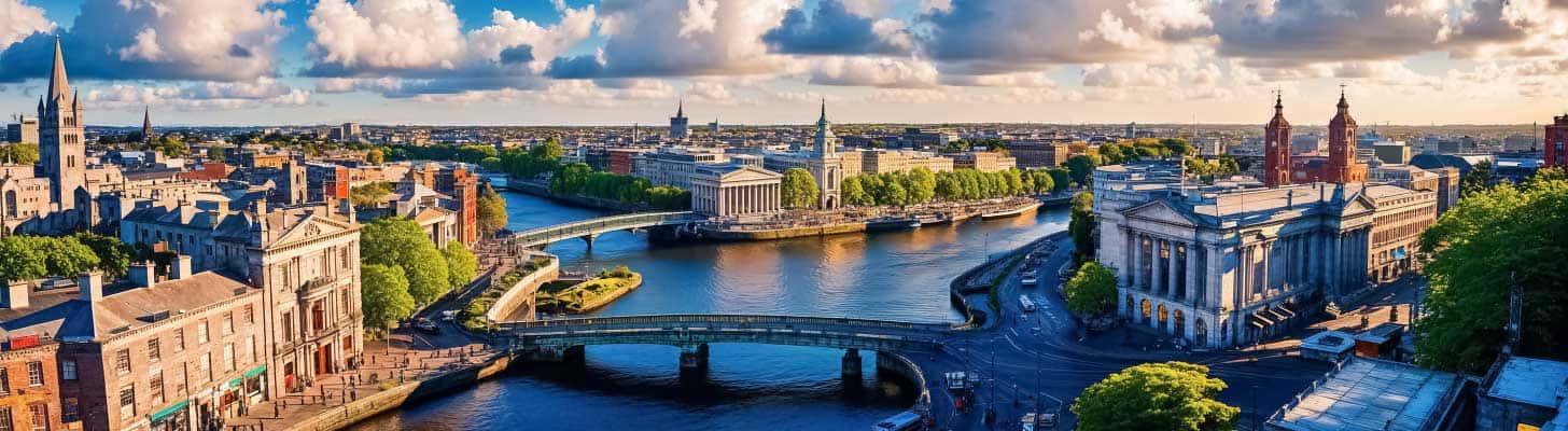 Aerial view of Dublin, Ireland
