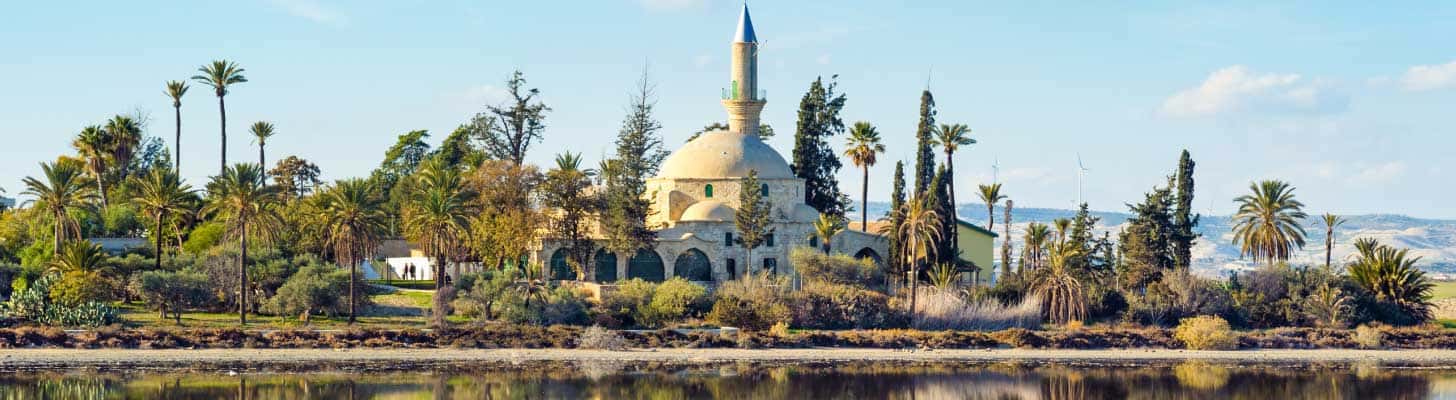 Hala Sultan Tekke Mosque on Salt Lake in Larnaca, Cyprus