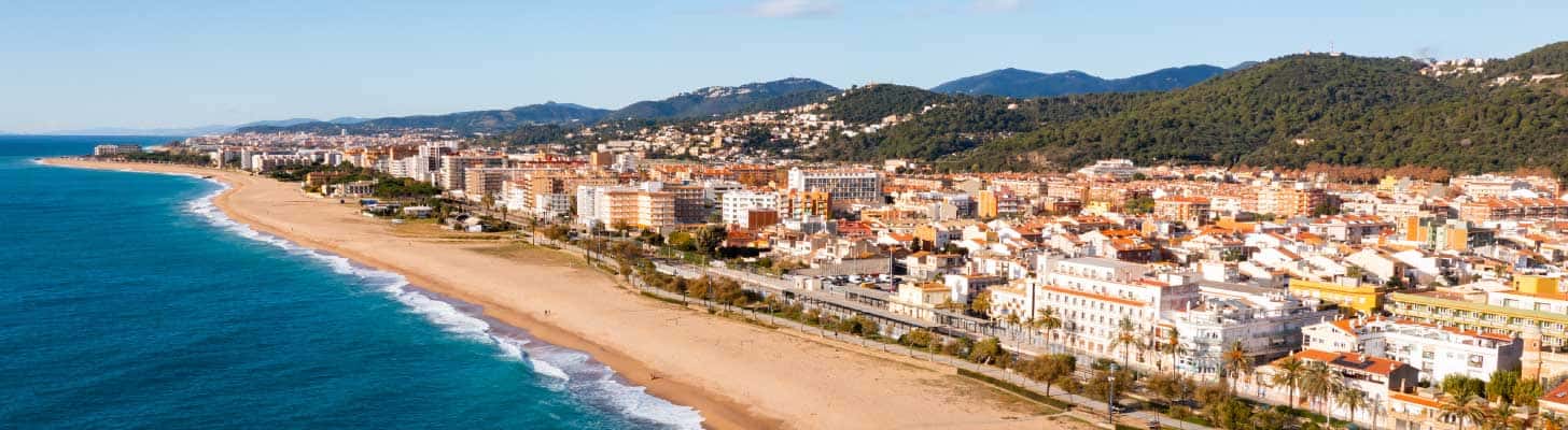 Aerial view of the resort of Malgrat de Mar, Costa Brava