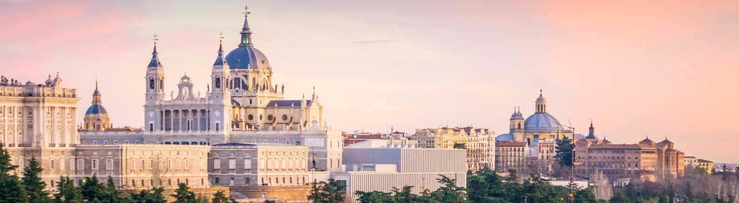 Skyline of Madrid in Spain