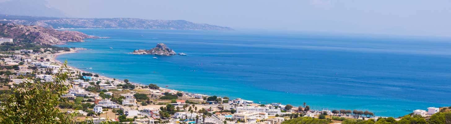 Aerial view of the bay of Kefalos in Kos