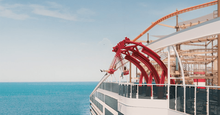 MSC World America off the side swing