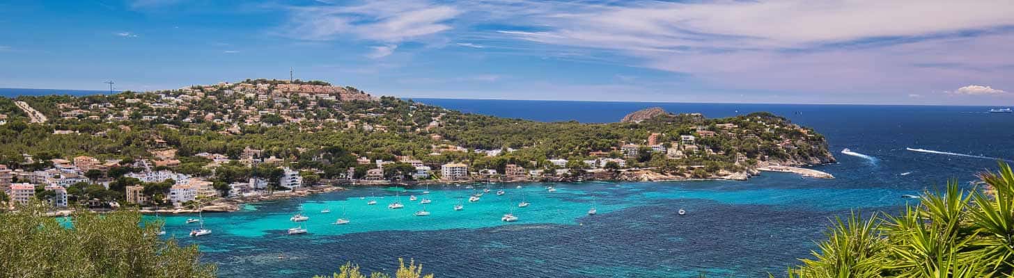 Panoramic view of the resort of Santa Ponsa in Majorca