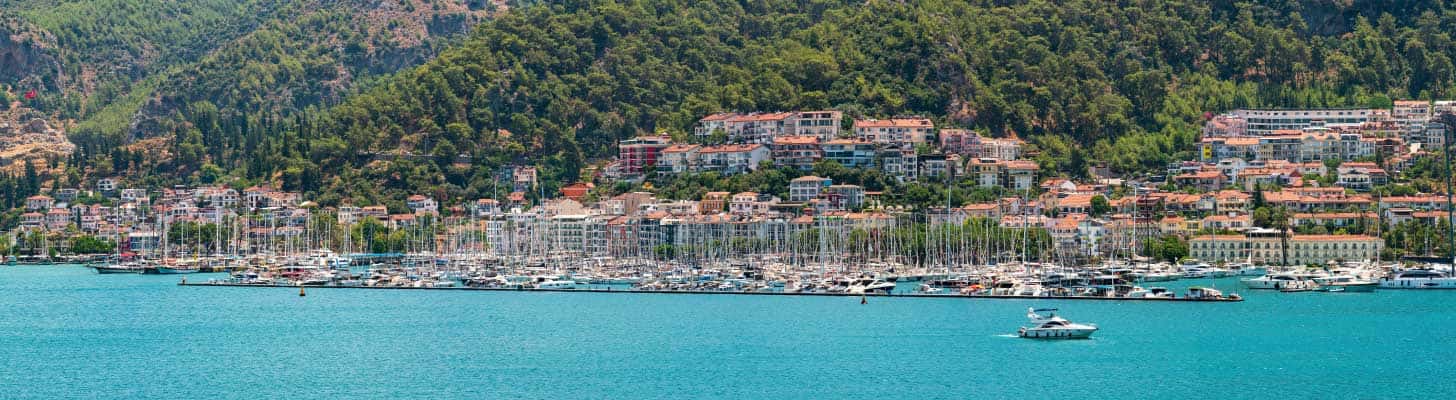 Boats & yachts in the harbour at Fethiye, Turkey