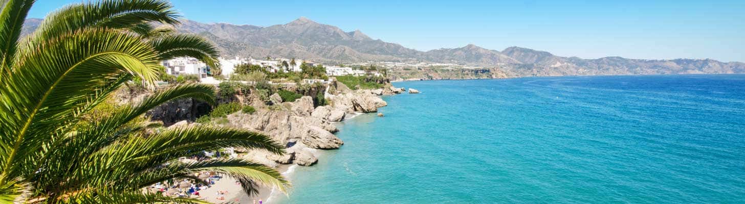 Coastline of Nerja in Costa del Sol, Spain