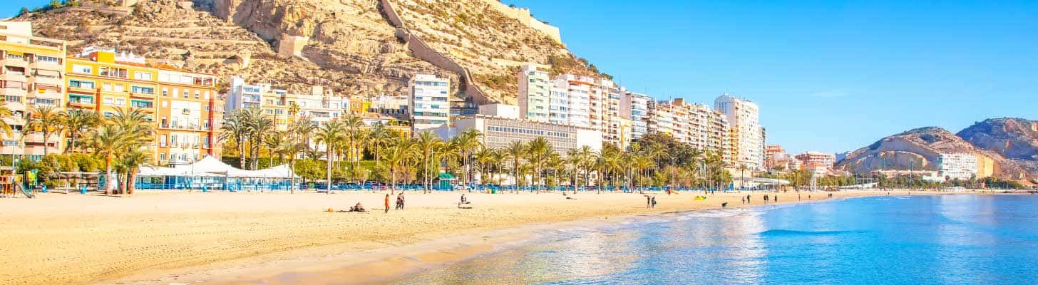 View of beach in Alicante, Costa Blanca
