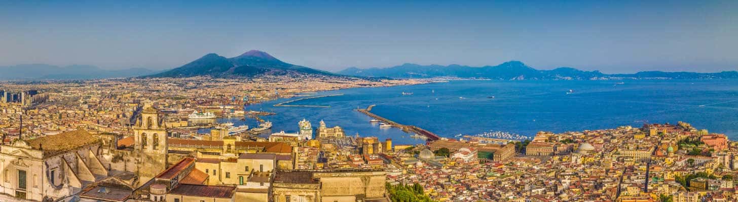 Panoramic view of the city of Naples & coastline
