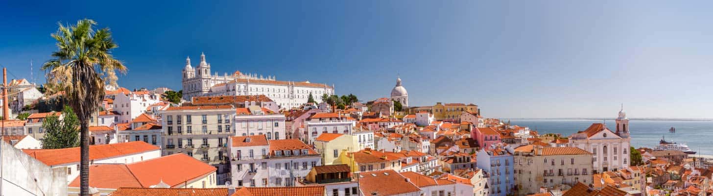 Cityscape of Lisbon with views to the sea
