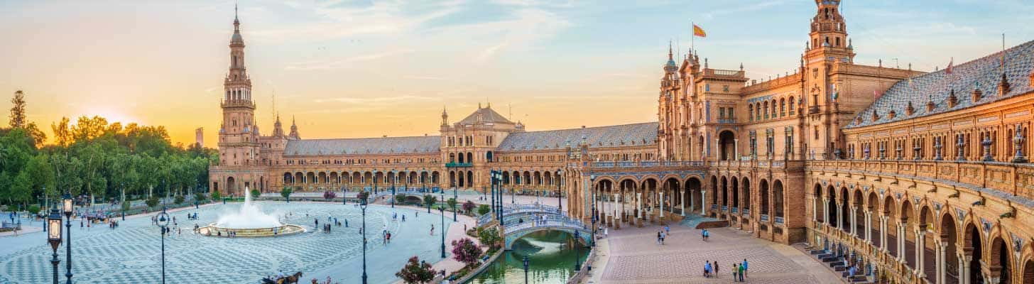 View of the Plaza de España in Sevilla