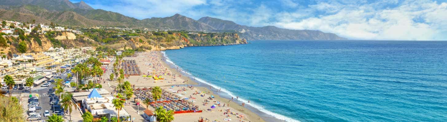 Beach at Nerja in Costa del Sol, Spain