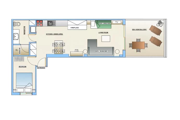 APARTMENT LUXURY SEA VIEW Room, Meli Apartments & Villas, Kalamata