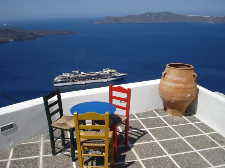 General view, Manos Small World, Santorini