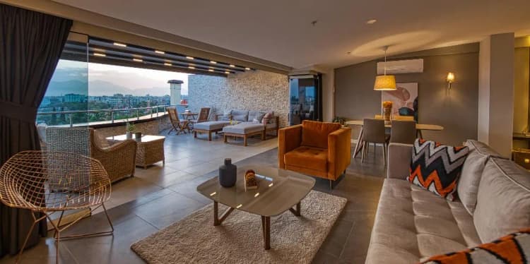 APARTMENT DELUXE OCEAN FRONT WITH TERRACE Room, Arkk Homes, Antalya